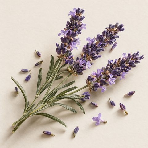 Lavender stems in flower with scattered purple buds