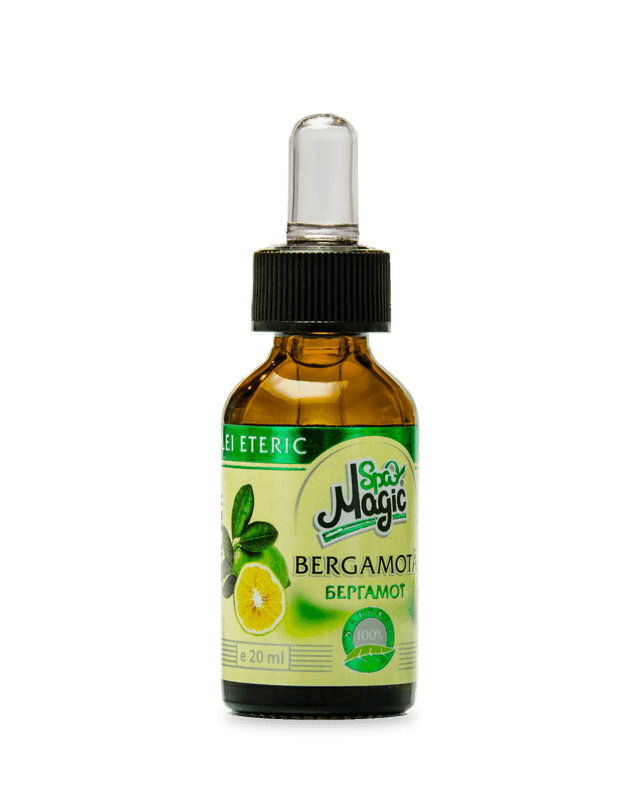 Ulei esențial de bergamotă Magic SPA, flacon brun de 20 ml cu picurător